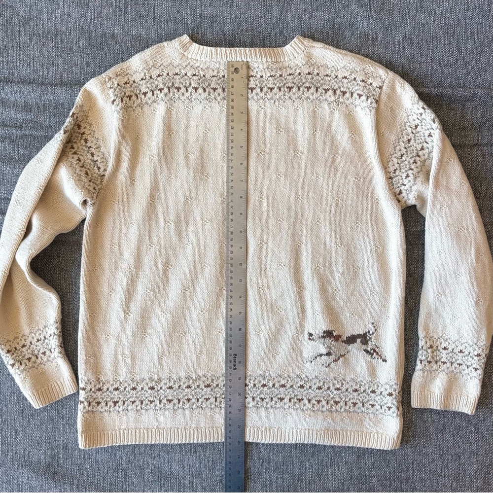 Vintage Ralph Lauren Equestrian Fox Hunt Sweater Size L Handknit Tapestry Horse - Picture 13 of 13